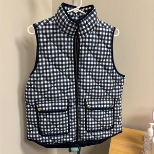 Jcrew Women’s NWOT Excursion Down Vest in Gingham SZ Medium